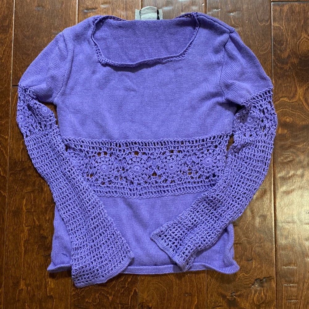 Purple Crochet Long Sleeve